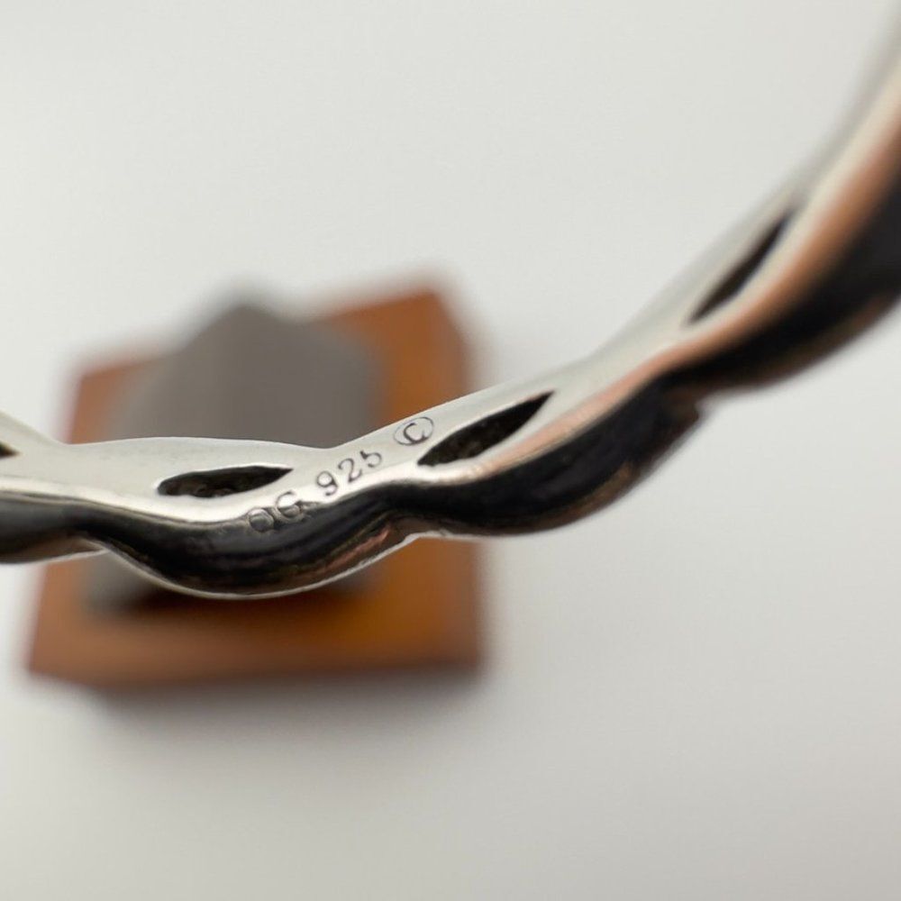 Stackable Woven Black Enamel Eternity Ring Sterli… - image 6